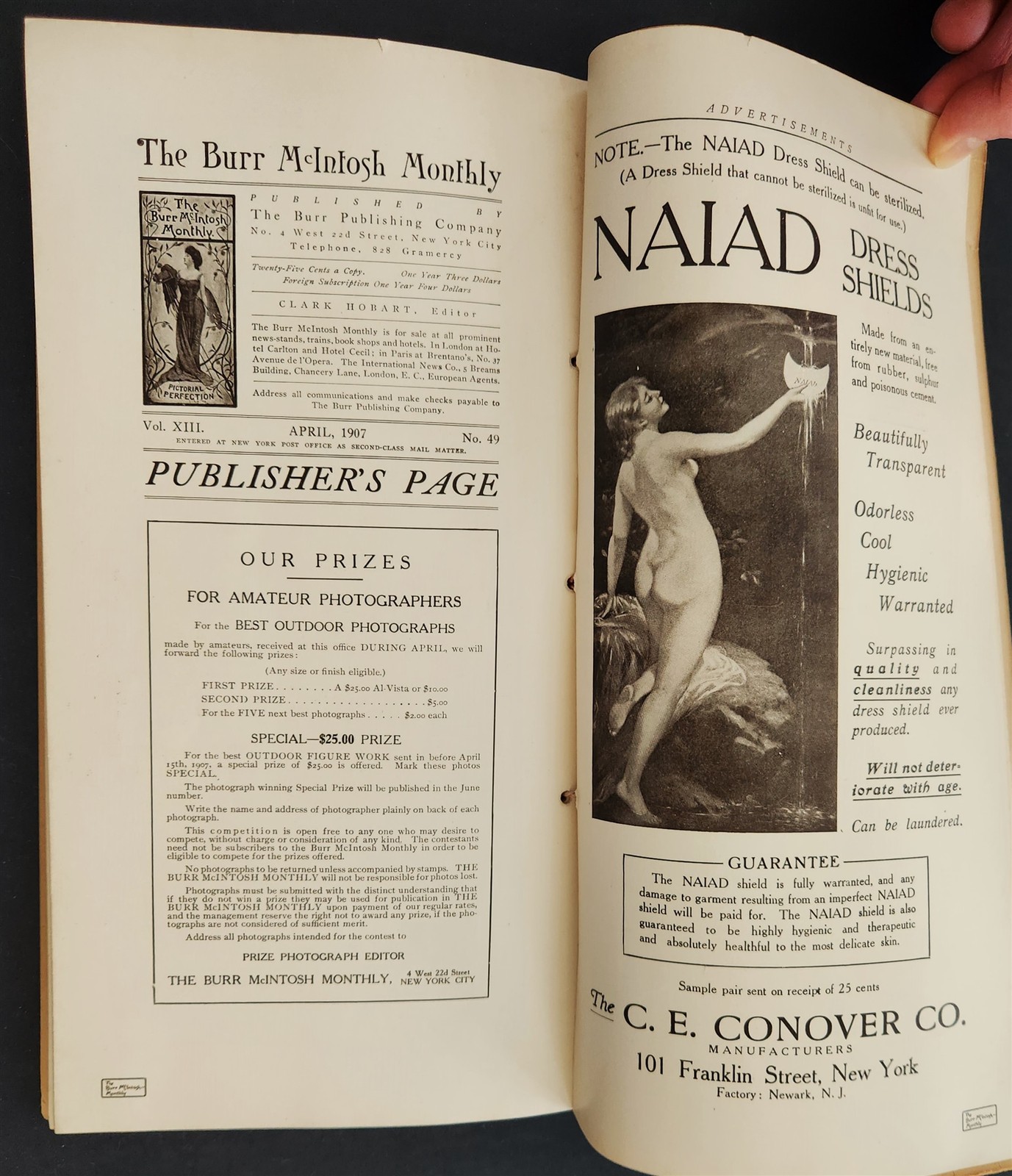 1907 APRIL antique BURR MCINTOSH MONTHLY MAGAZINE the EASTER ISSUE tiffany ad