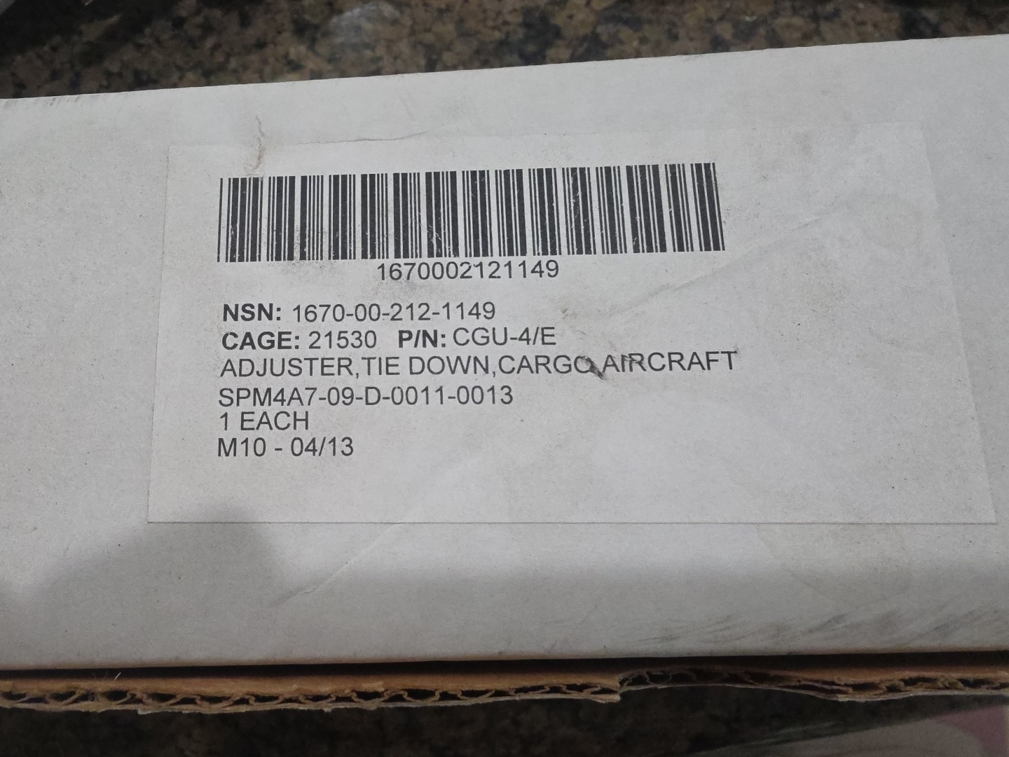 Military Aircraft Cargo Tie Down With 9' Chain