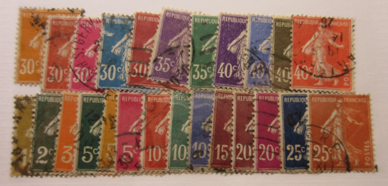 FRANCE, Scott: 156-180, USED, Lot33, Cat: $13.45