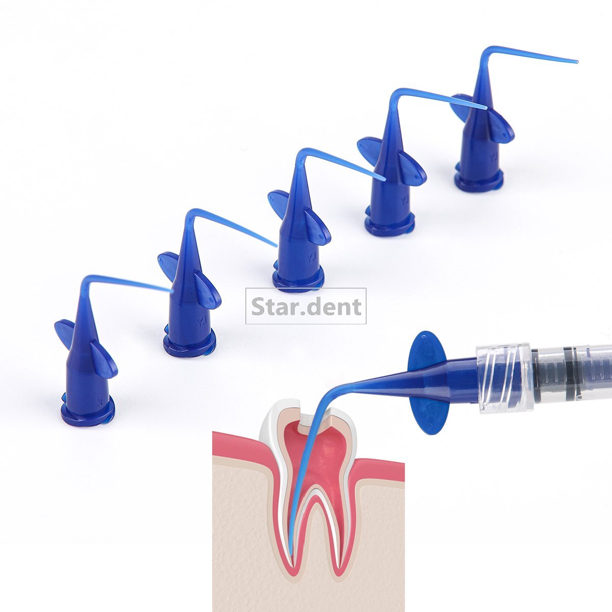 Dental Root Canal Endo Irrigation tip Prebent Syringe Tips Needle 0.25/0.35mm