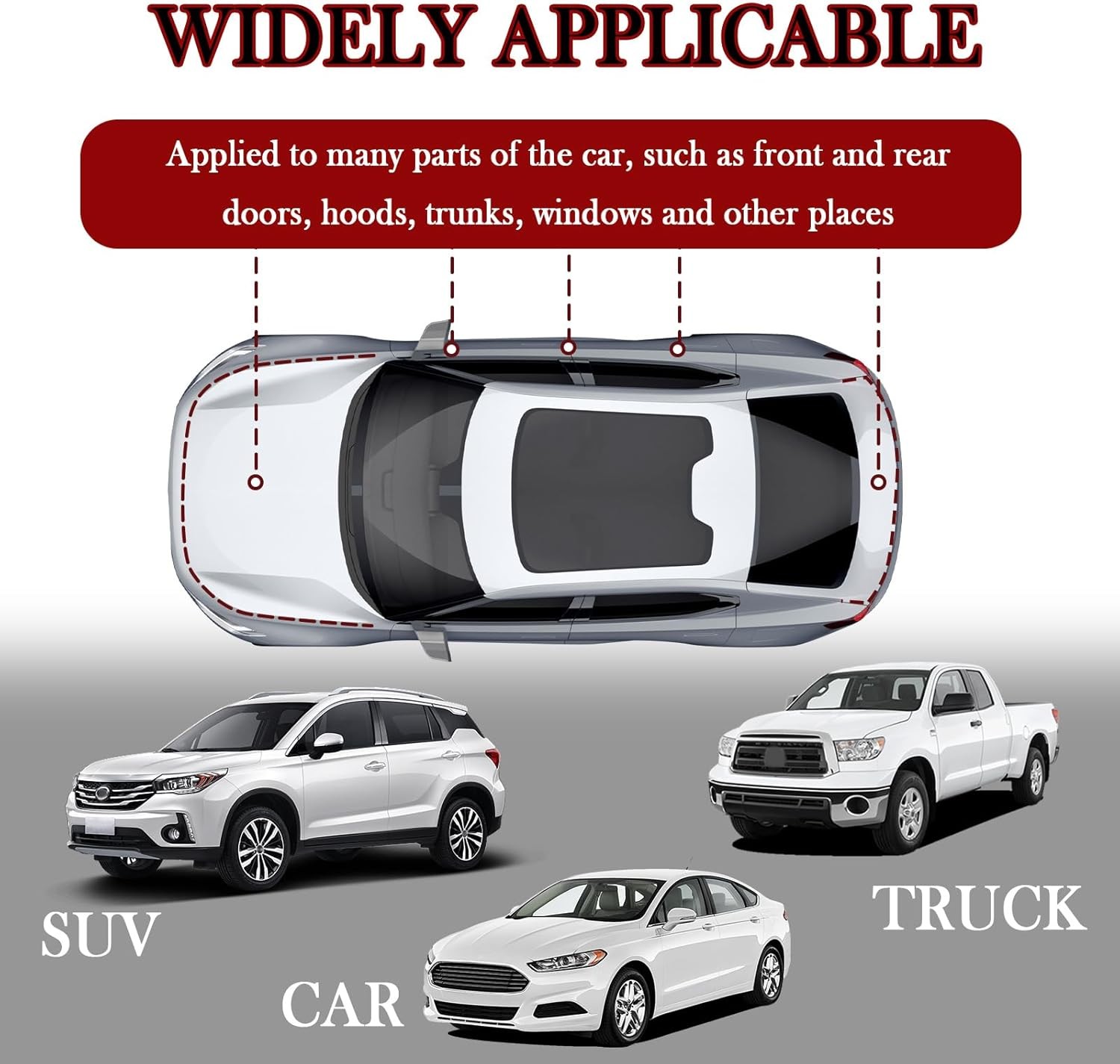 32.8Ft Enlarged Car Weather Stripping Door Seal,Thickened Car Door Weather Strip