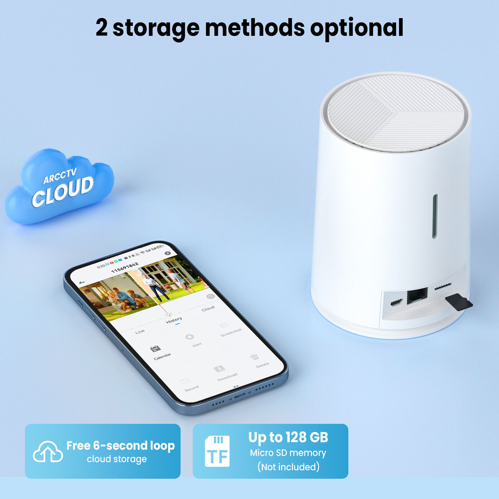 ARCCTV 4MP WiFi6 Wireless Security Camera System Solar Powered Outdoor PTZ CCTV