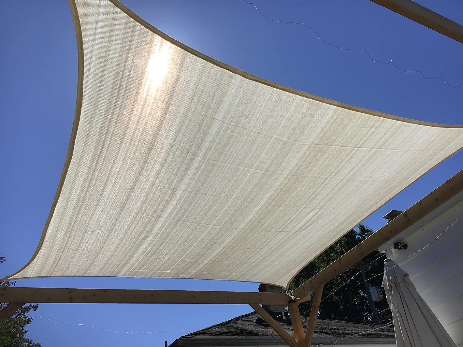 Sun Shade Sail Canopy Rectangle Sand UV Block Sunshade For Backyard Deck Outdoor