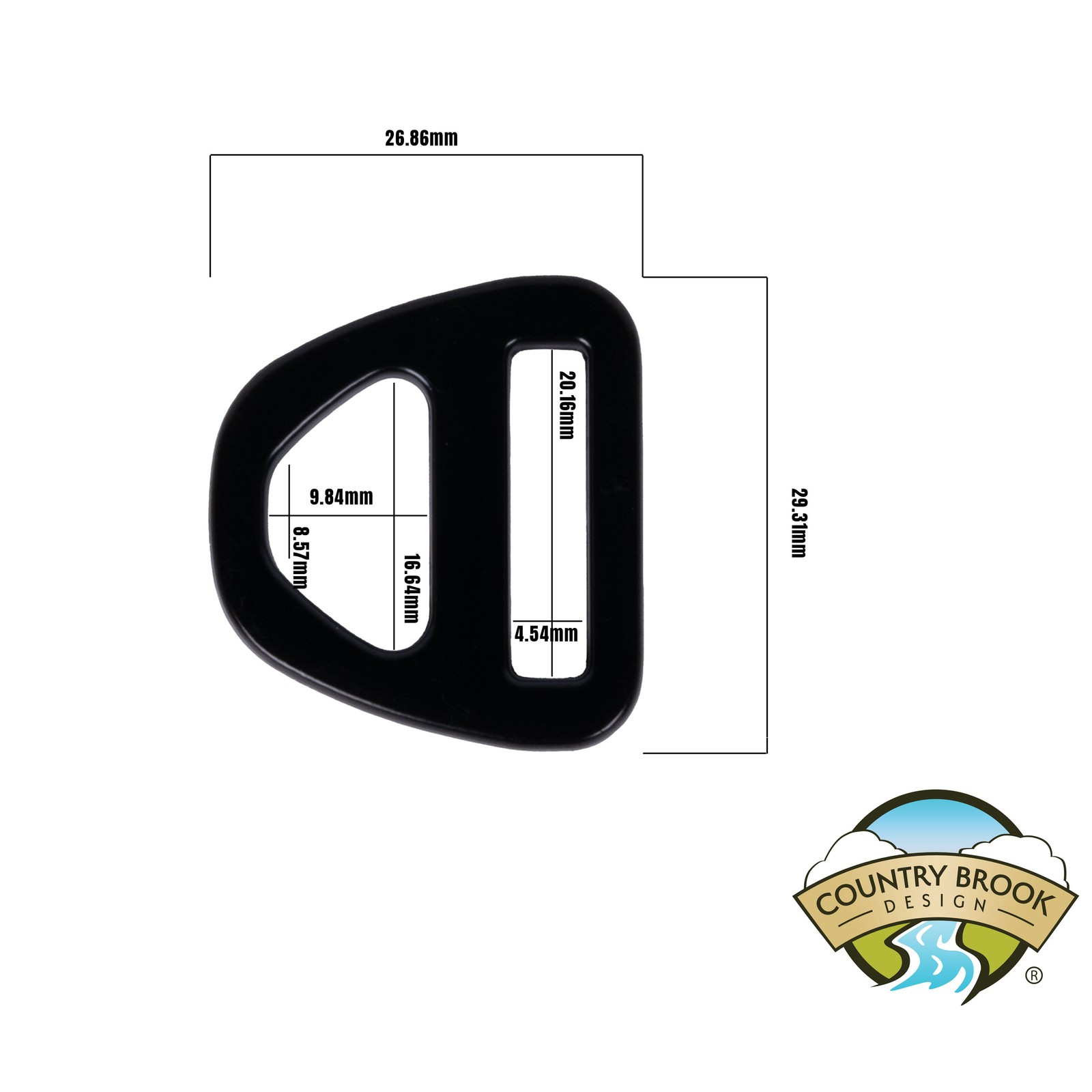 Country Brook Design® 3/4 Inch Black Double Bar D-Rings, 10 Pack