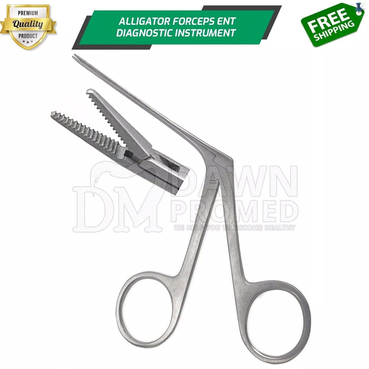Alligator Ear Forceps Serrated Foreign Body ENT Diagnostic Tool German Grade
