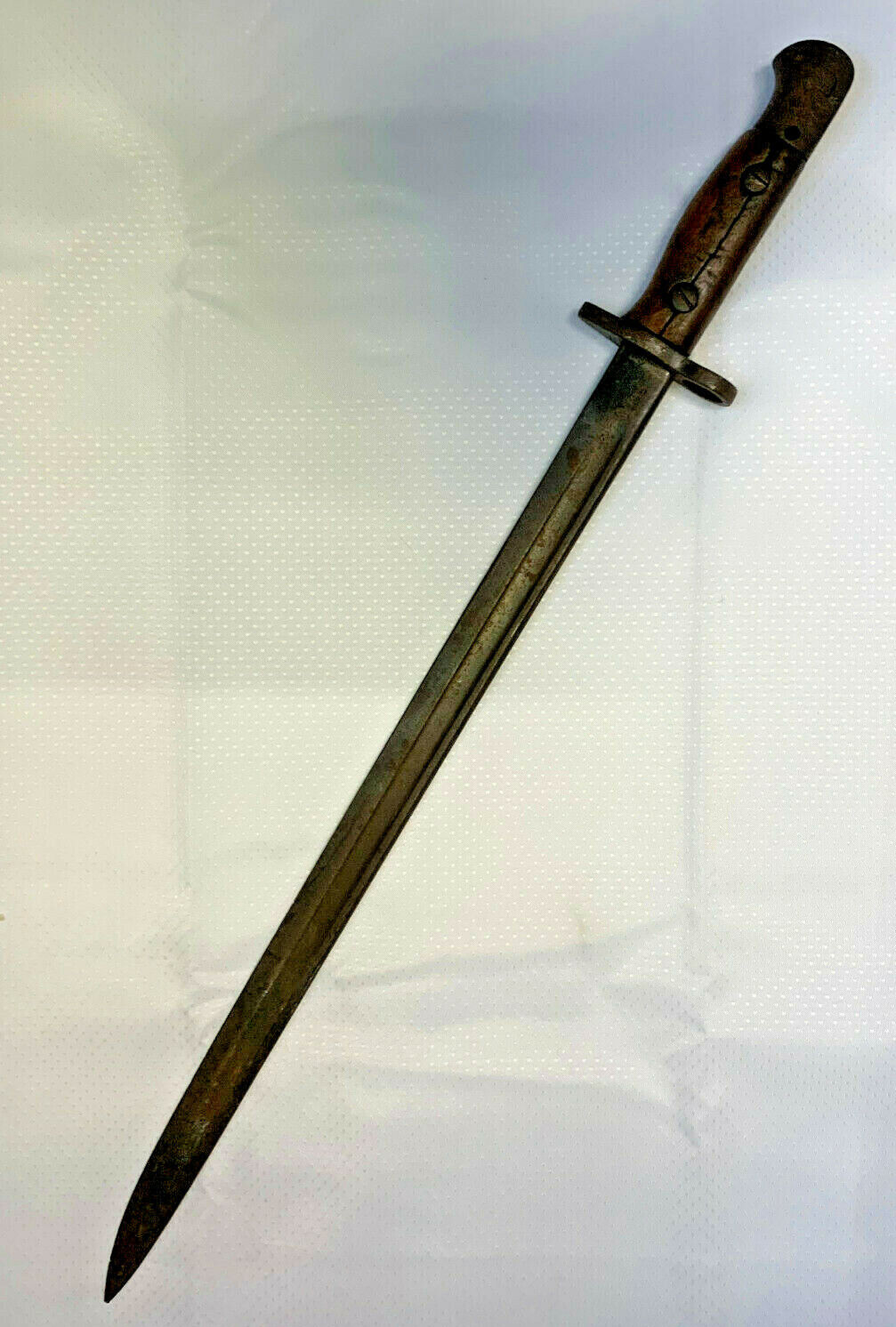 Antique 1907 British Bayonet Military Weapon Sword Fixed Blade Wood Handle