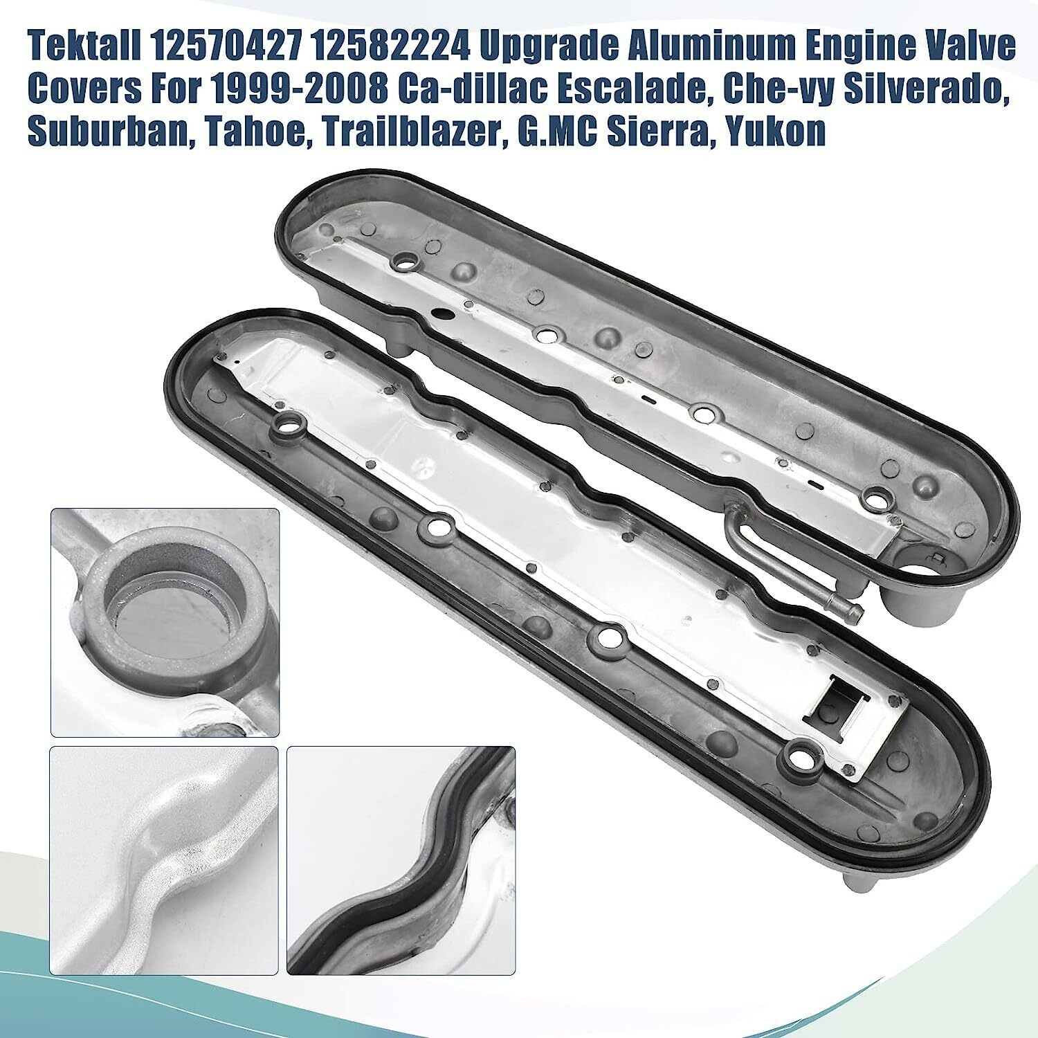 Valve Covers Left & Right 12570427 12582224 for 1999-2008 Chevy Silverado Sierra