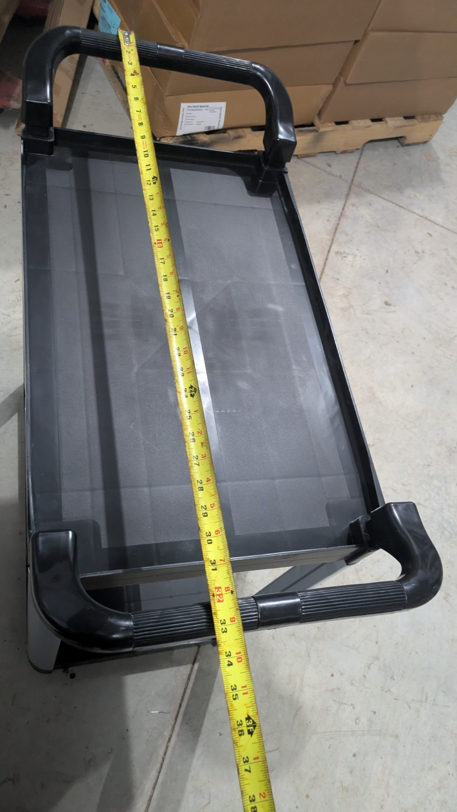 Small Bussing Cart with Two Shelves 32" x 16" x 24" BLACK 109CARTBS2BK Utility