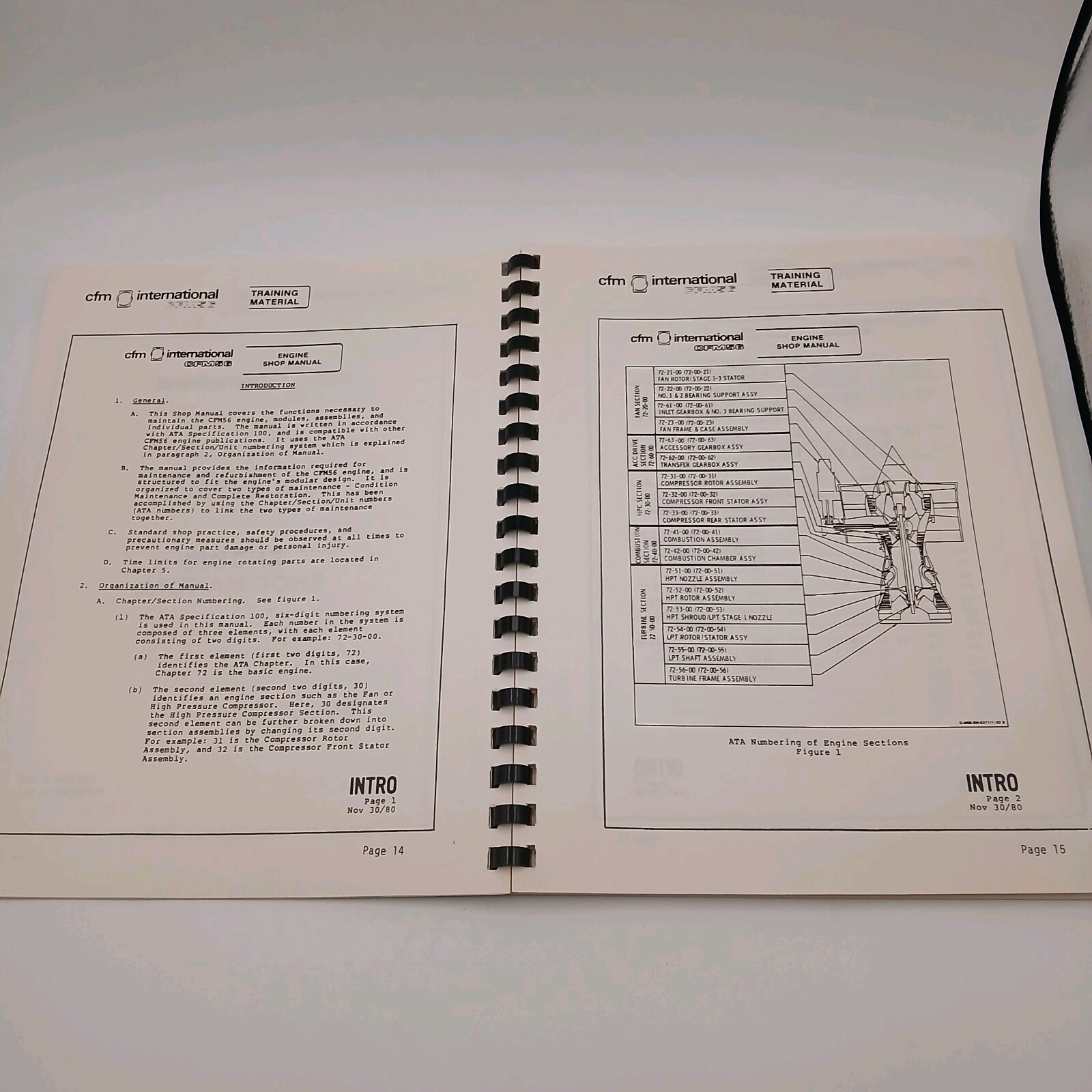 Vintage CFM International CFM56 Engine Maintenance Introduction Student Notebook