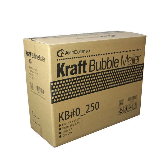 500 #0 6.5 x 10 Kraft Bubble Padded Envelopes Mailers Shipping Bags AirnDefense