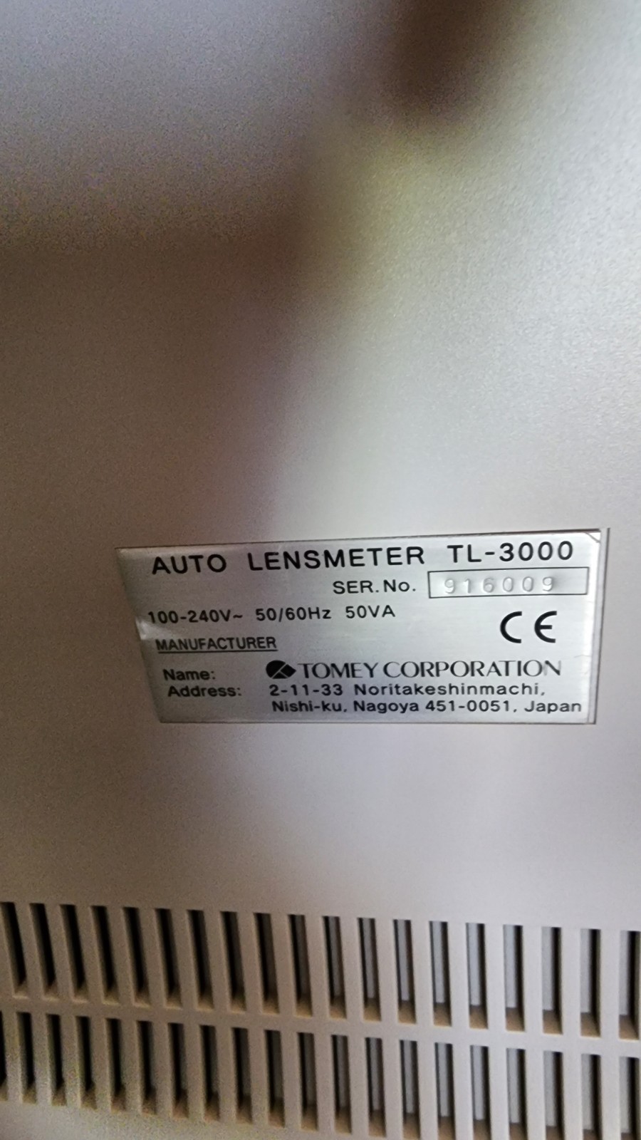 Tomey TL- 3000A Lensometer