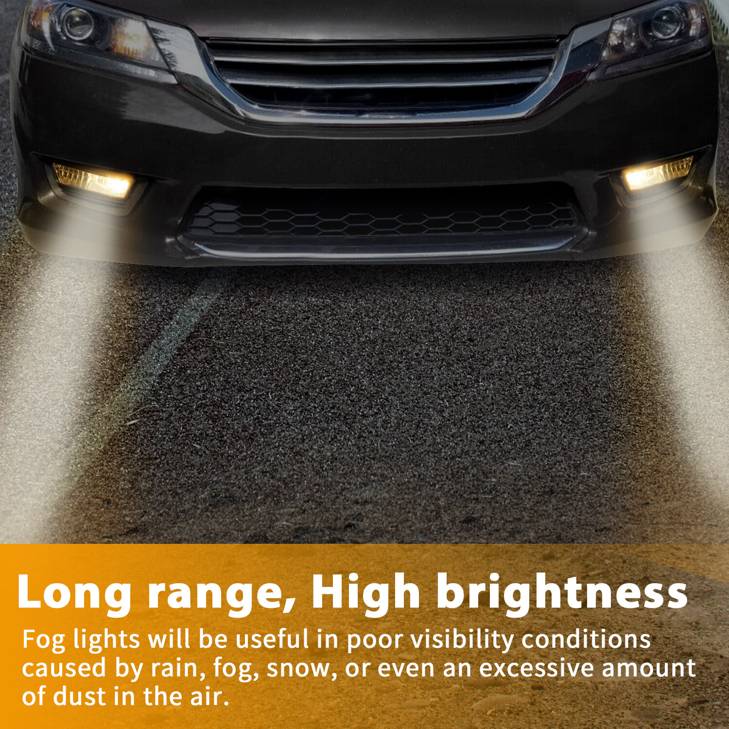 Fit For 2013 2014 2015 Honda Accord Sedan Clear Front Bumper Fog Lights W/ Bulbs