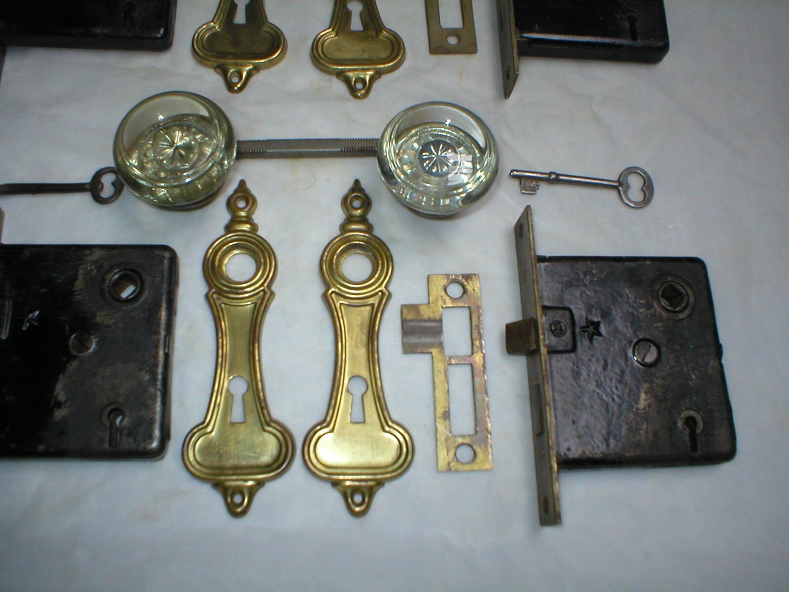 Antique Art Deco Era Door Hardware Set