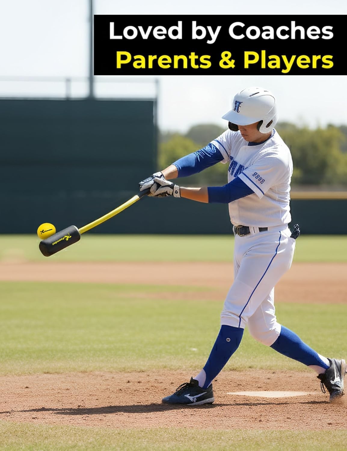 Baseball Softball Rope Swing Trainer - High-Density Foam Bat for Real Swing Feel