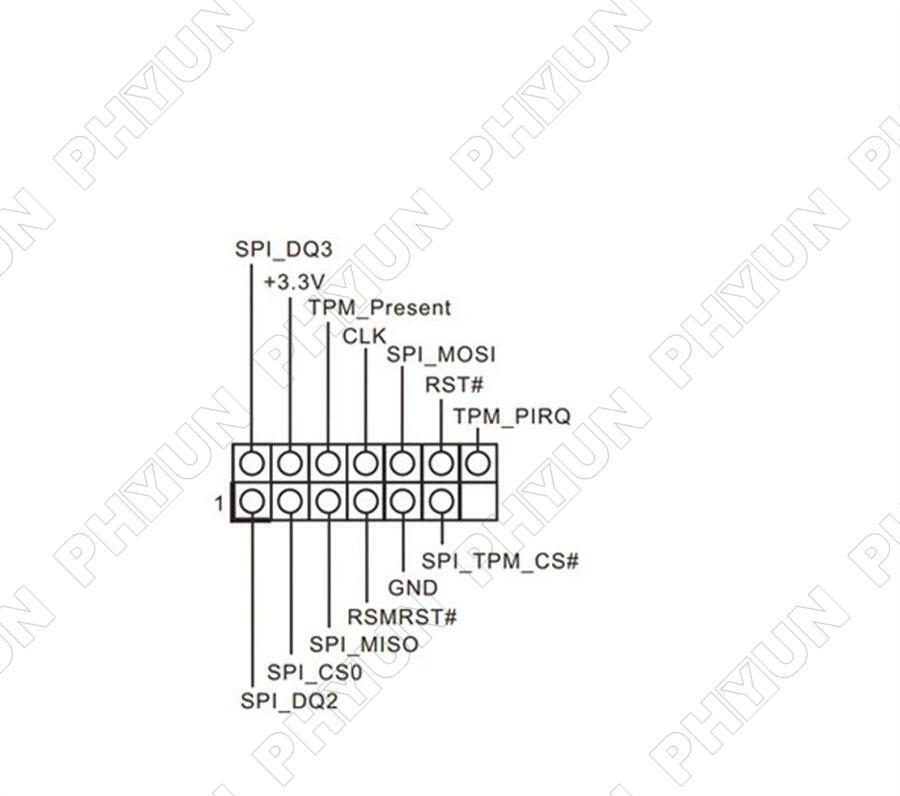 TPM 2.0 Security Module For Asrock 14 Pin SPI TPM2.0 Motherboard For Windows 11