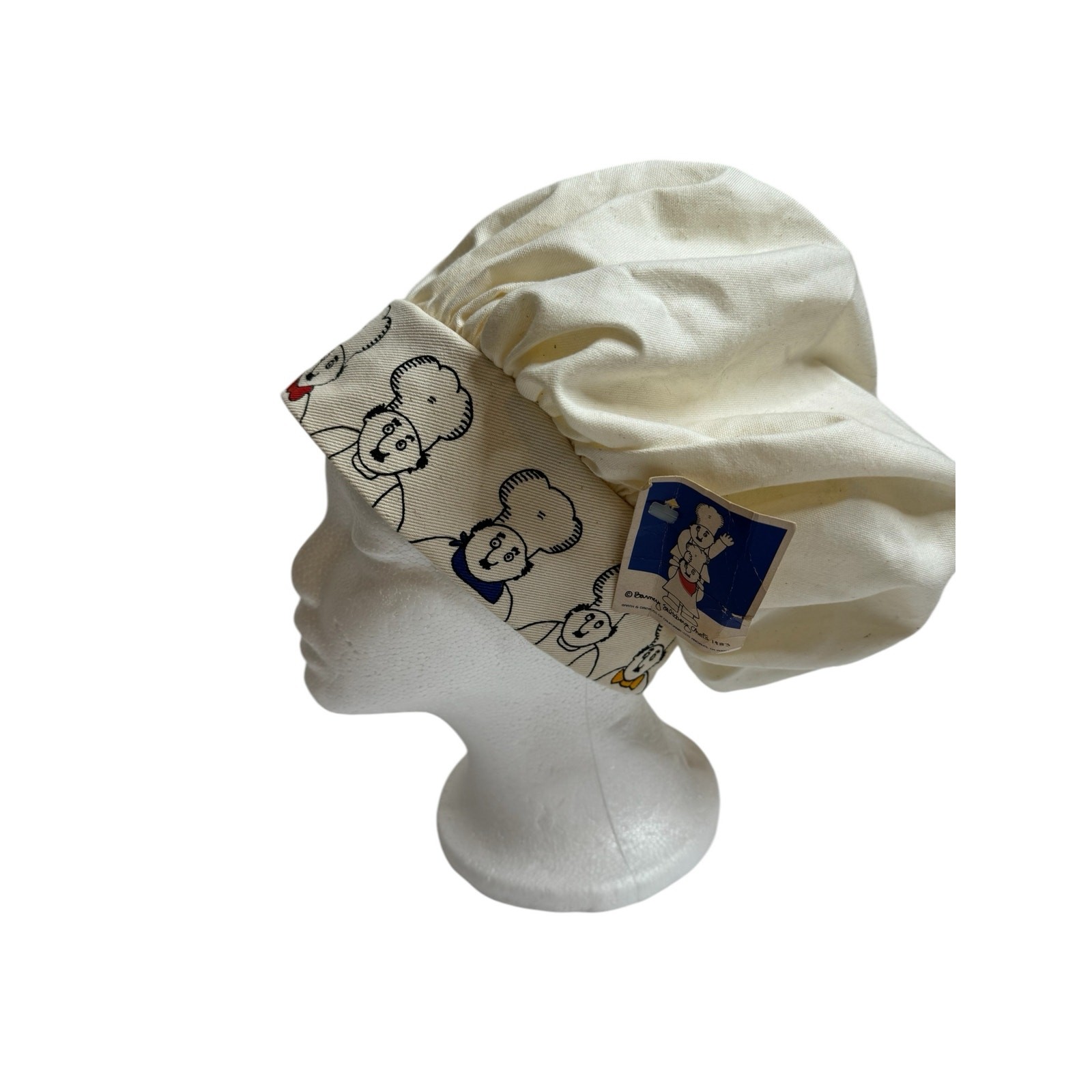 Barney Saltzberg Vintage Chef Hat Ivory Toque Adult One Size