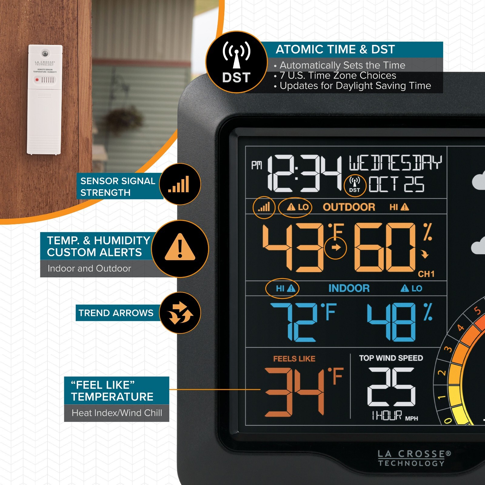 327-1417 La Crosse Technology Professional Color Wind Speed Weather Station