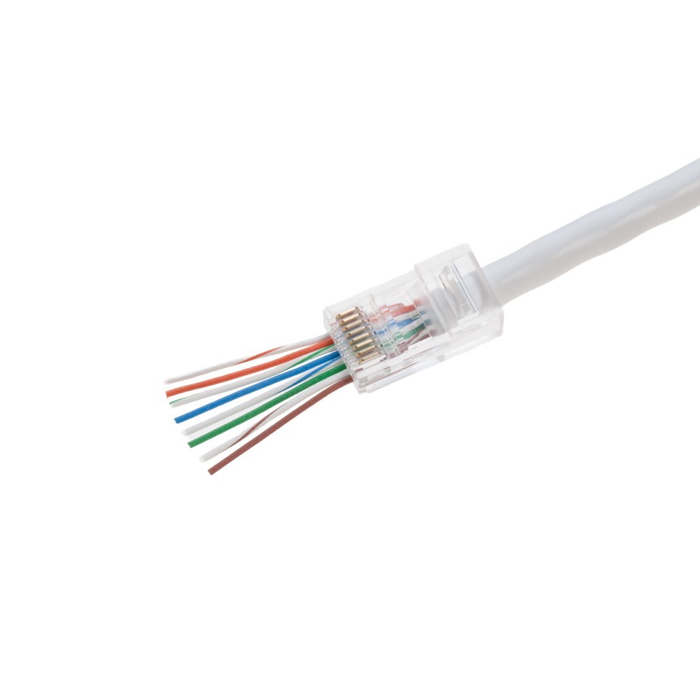 RJ45 EZ Modular Plug CAT5e CAT6 UTP Network Cable End Pass Through Connector Lot