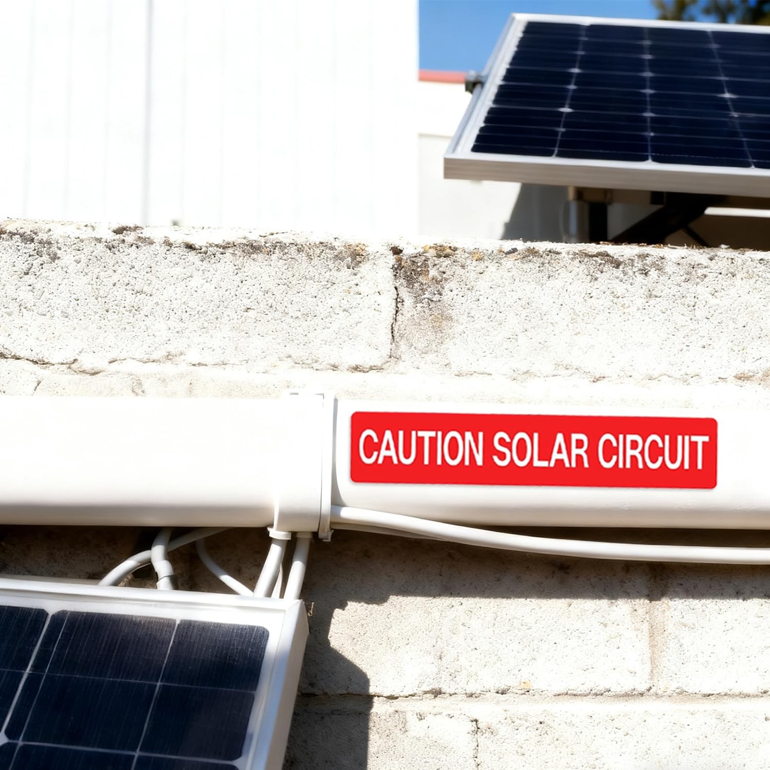 50 PCS PV Solar Safety Warning Labels, Caution Solar Circuit Stickers