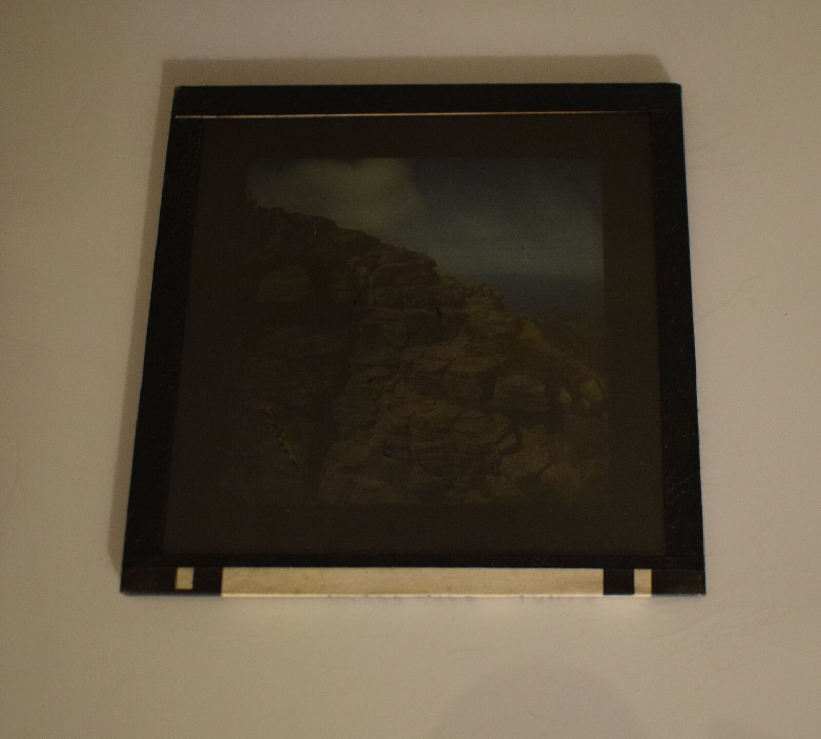 VINTAGE Magic Lantern Slide LADY ON STAC POLLY C1960 PHOTO SCOTLAND