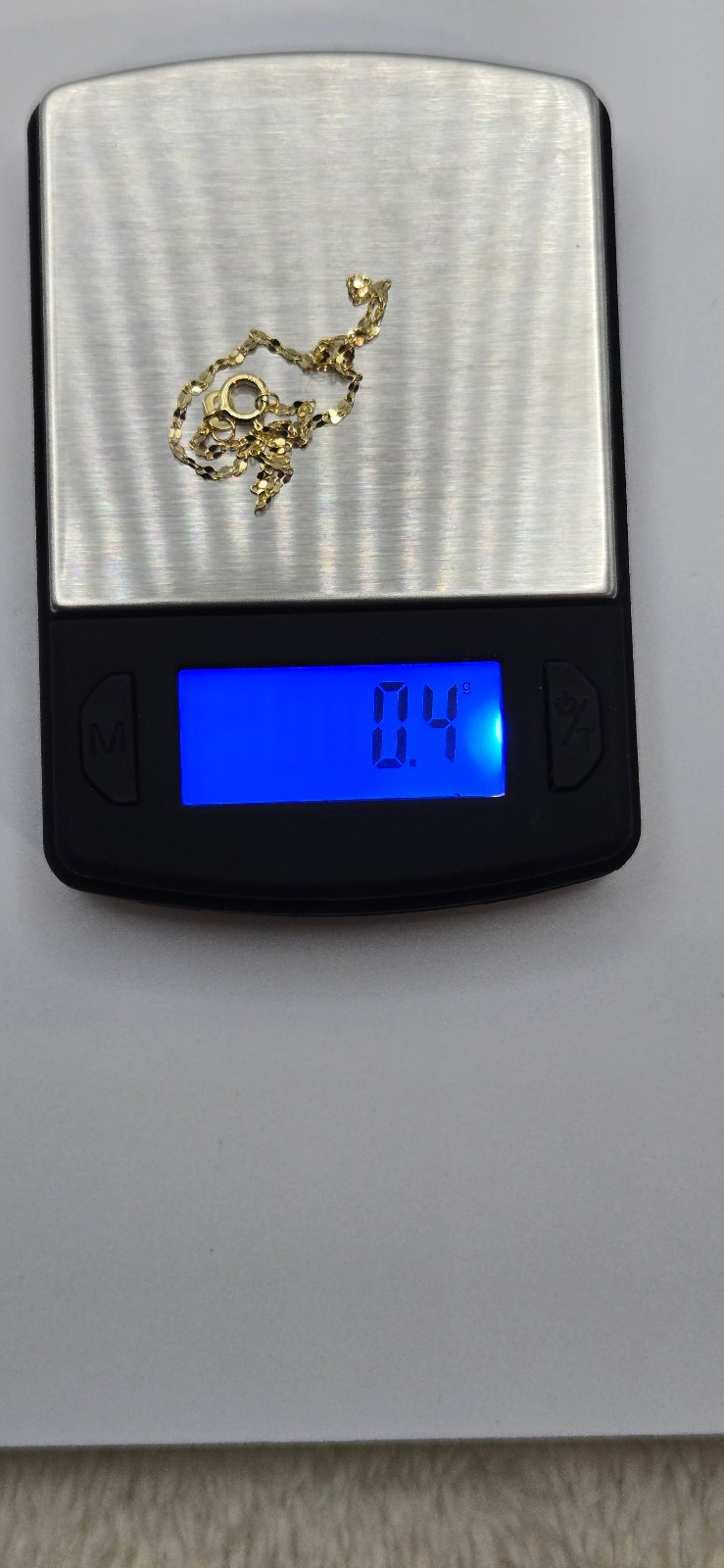 10k Solid Yellow Gold Mirror Link 1.5mm Chain Bracelet, 7 inches Italy