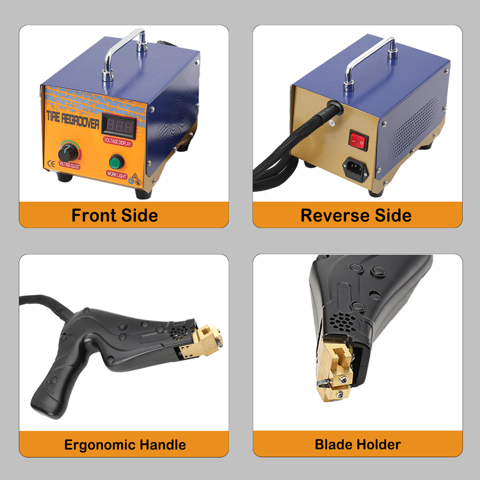 1000W Truck Tire Groover Rubber Cutter Regroover Tyre Grooving Machine + Blades