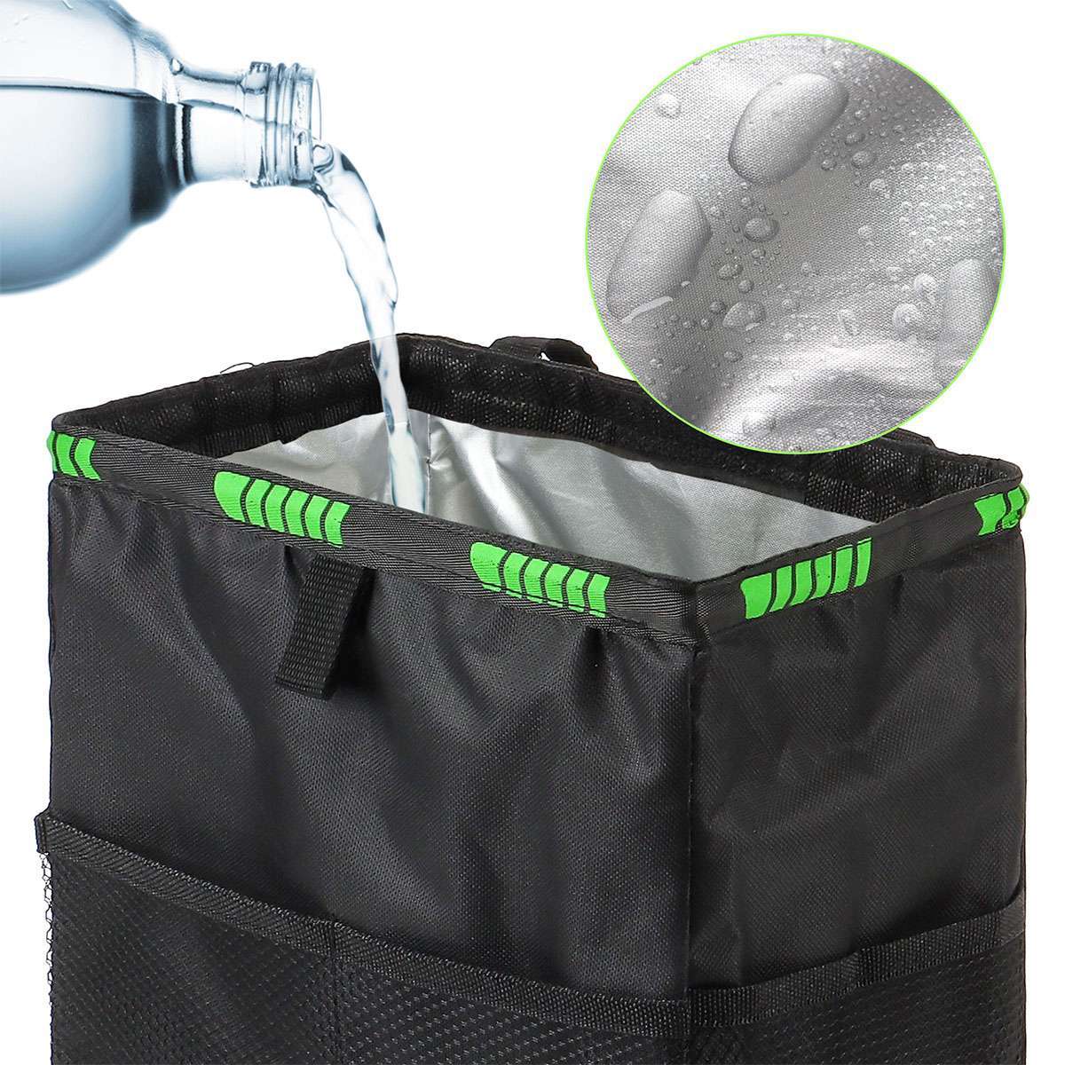 Car Trash Can Garbage Bin Bag Organizer for Vehicles Leak Waterproof Portable US