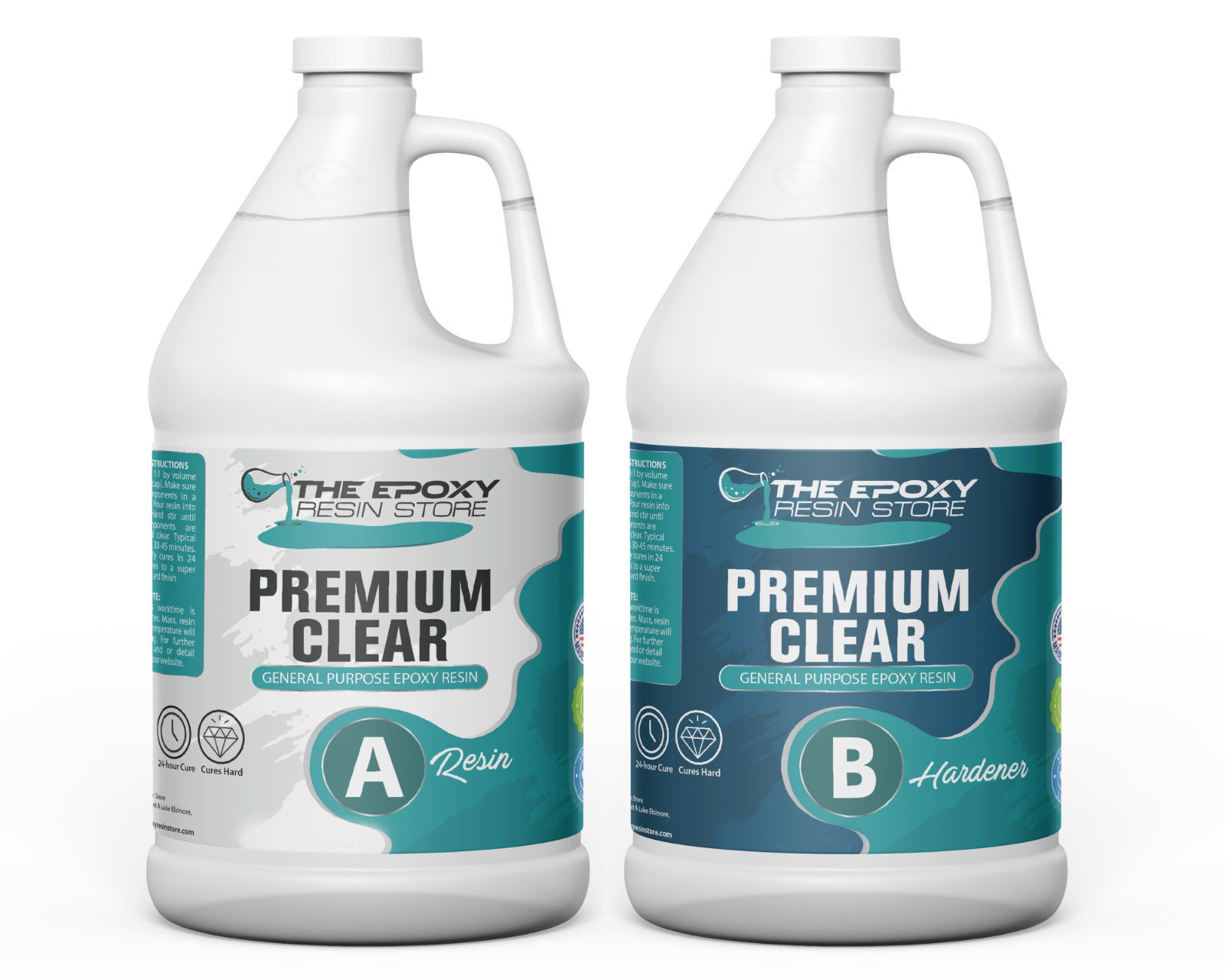 Clear epoxy resin, two part kit, easy mixing, crafts, tabletop epoxy- 1 Gal Kit