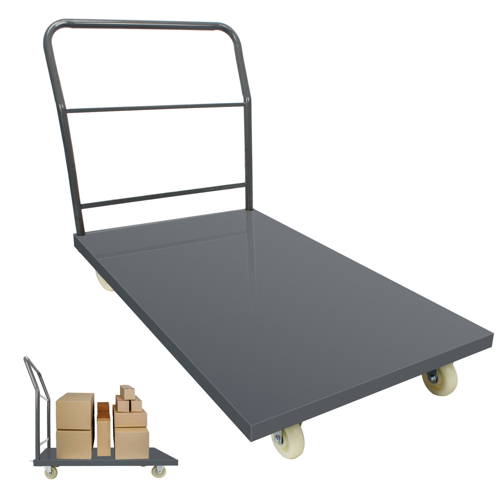 Mul-size Platform Truck Moving Flatbed Cart, 2000 LBS Push Dolly Rolling Flatbed