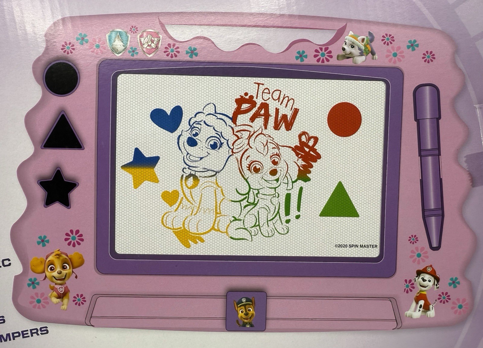 Nickelodeon Paw Patrol Magnetic Drawing Board Rainbow Pink Draw Write Erase New