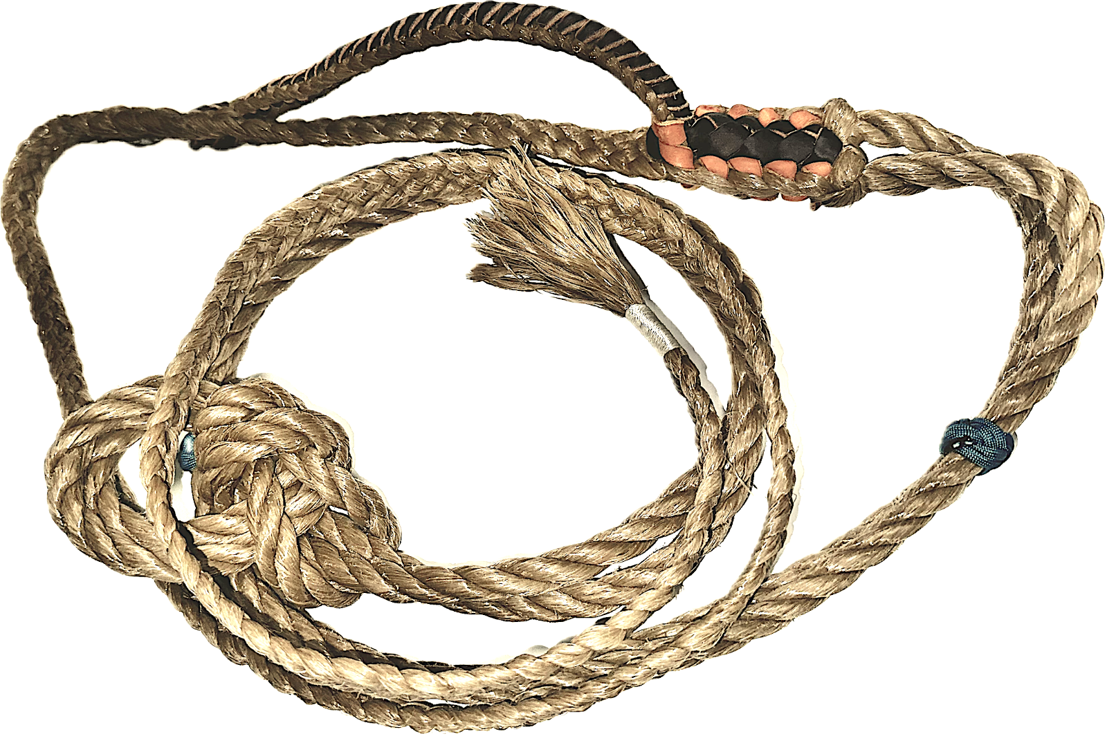Steer rope right hand lace full leather length with Knot 10'6" bullriding rode