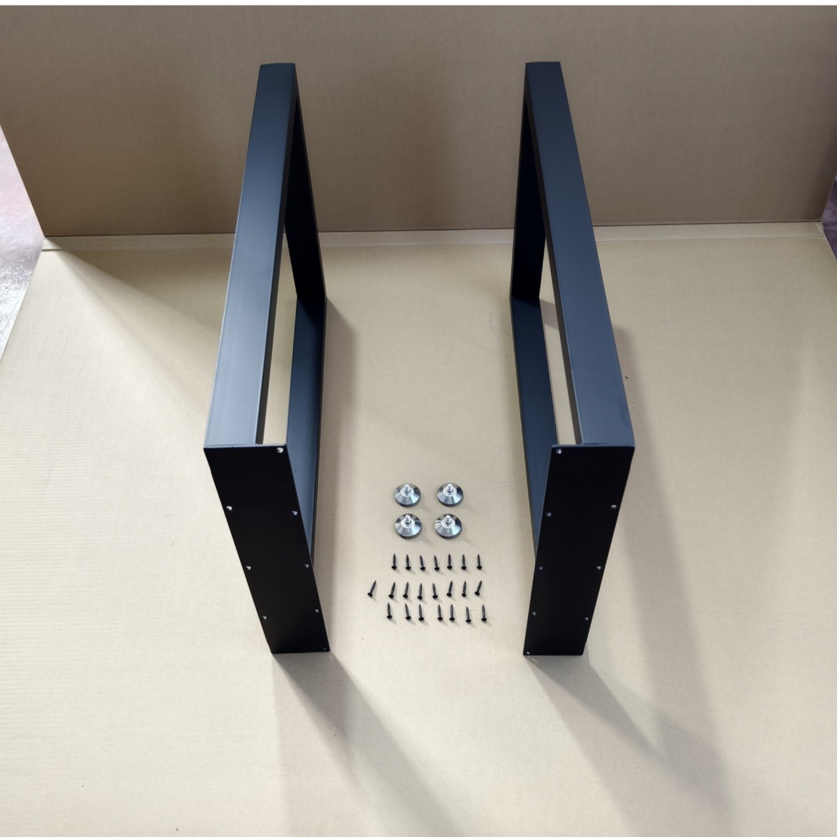 2 PCS Square Reinforced Steel Office Table Legs For DIY Max Load 1000 lbs Heavy