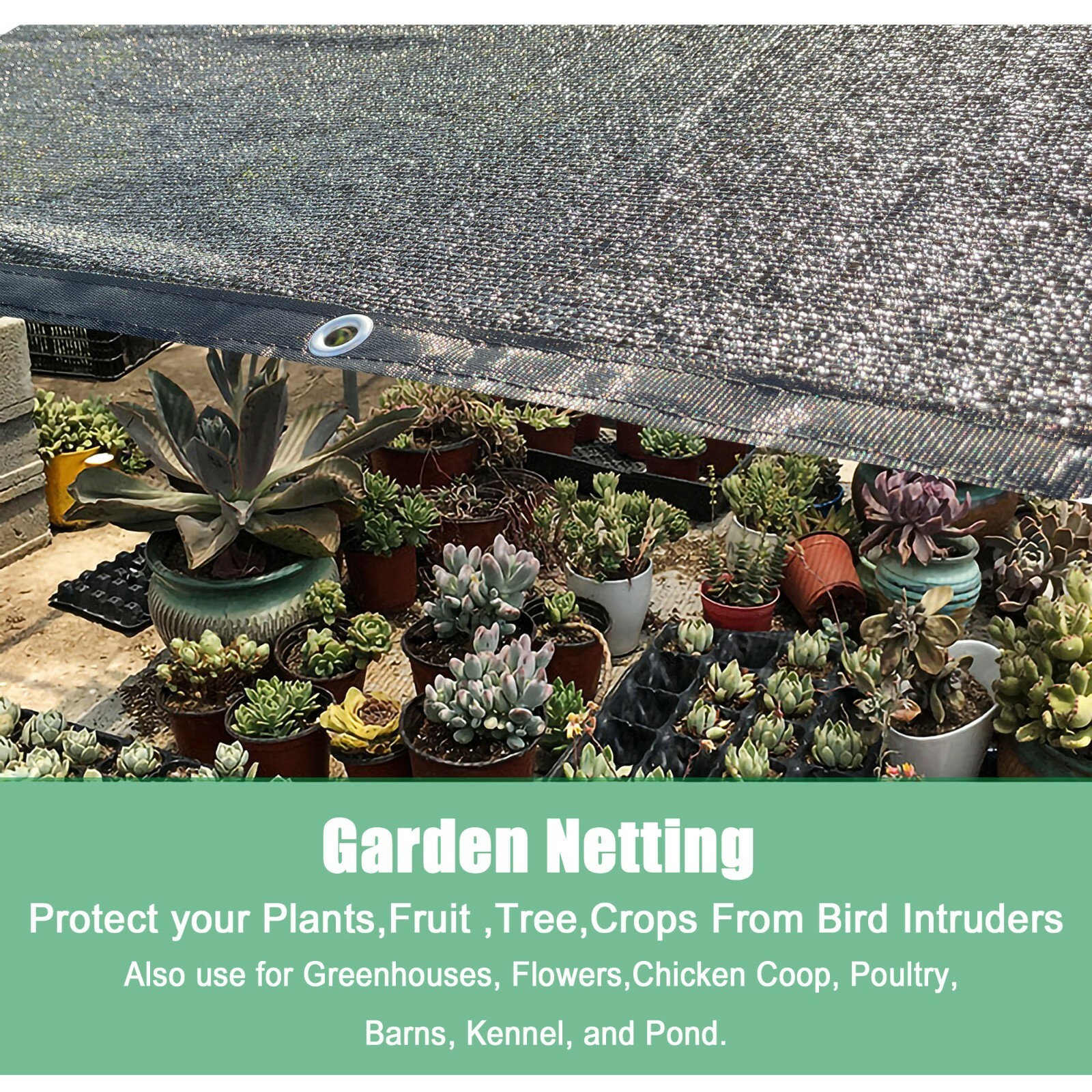 40% UV Block Shade Cloth w/ Grommet Sun Blackout for Plant Cover Greenhouse Barn