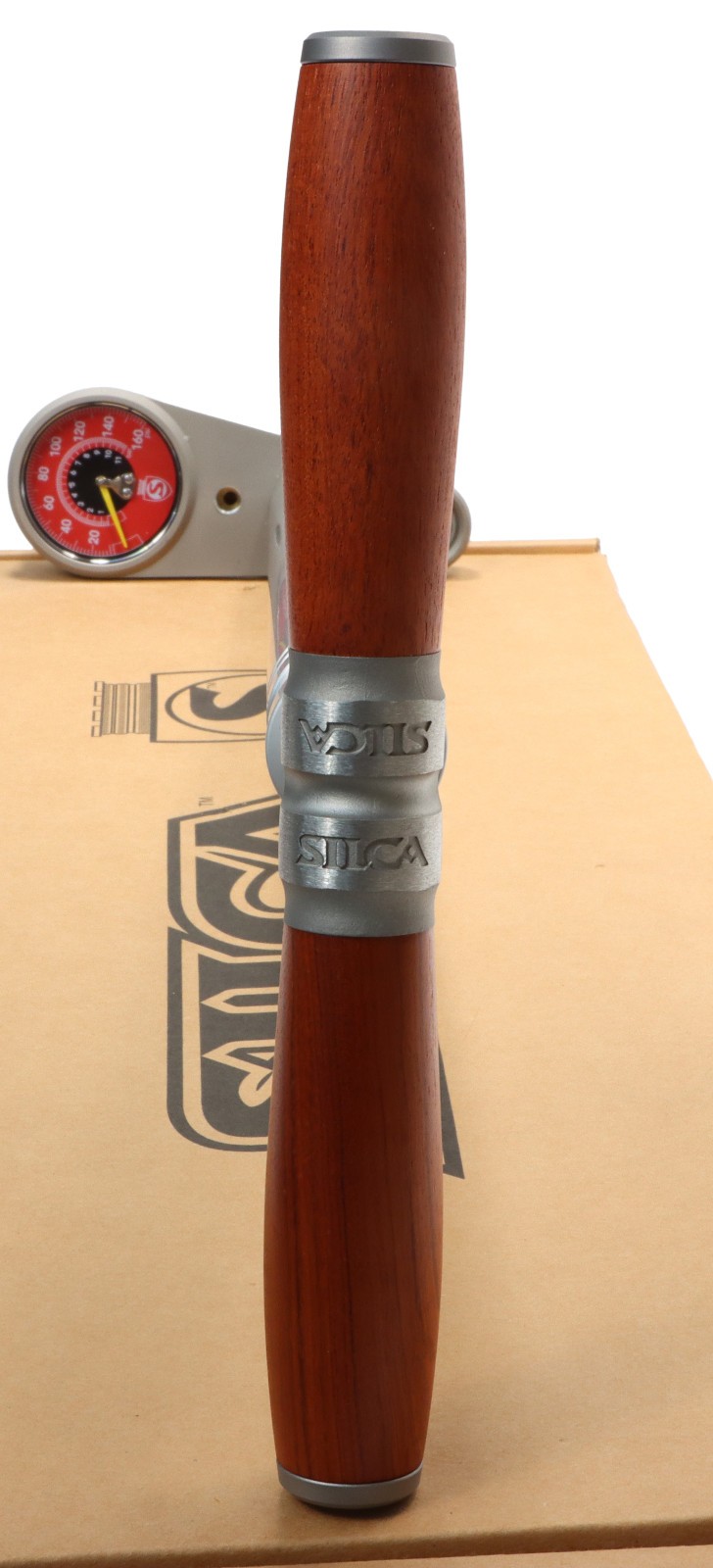 Silca SuperPista Ultimate Bike Floor Pump 160psi Brushed Silver Red Hose USA NEW