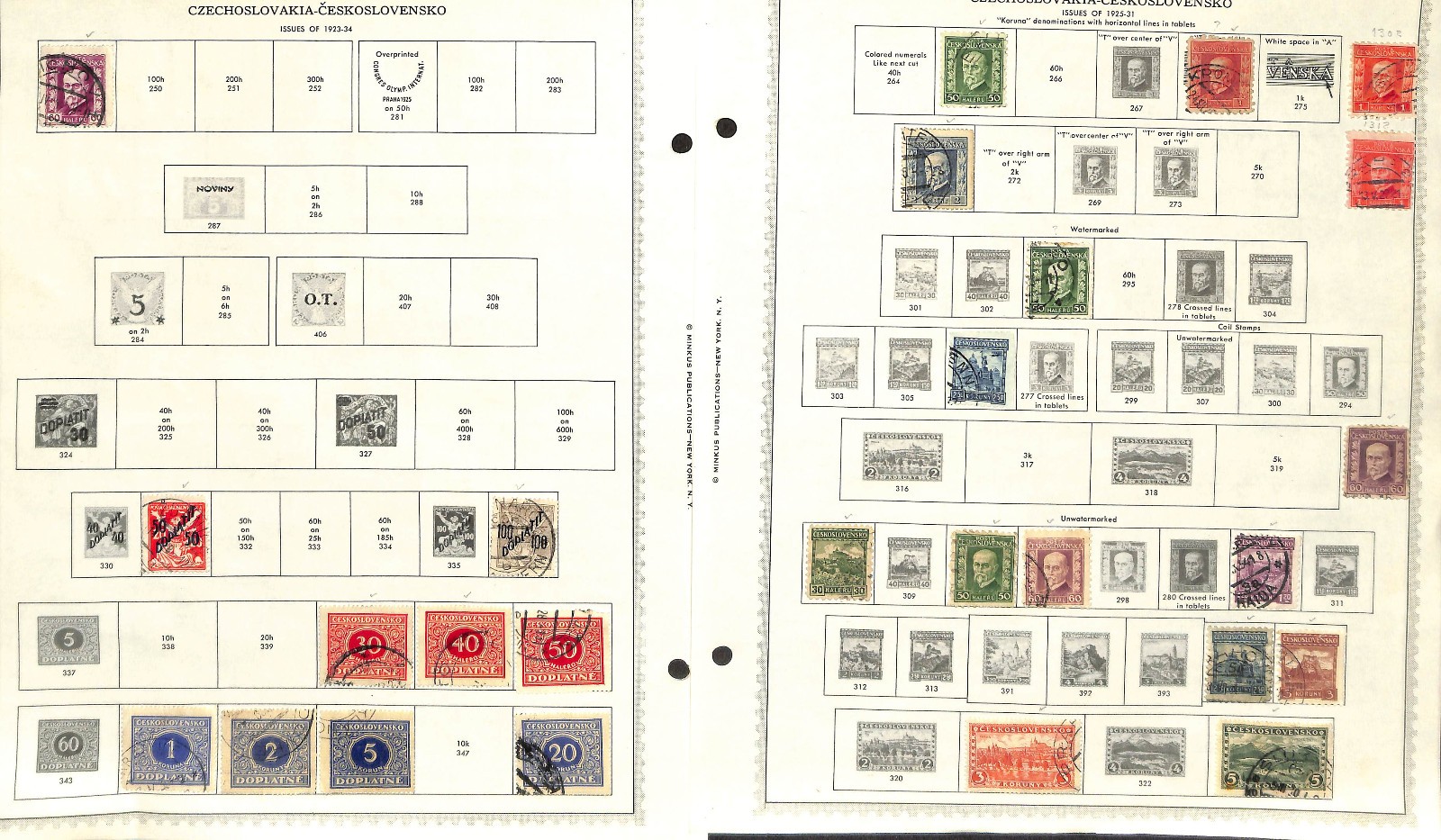 Czechoslovakia Stamp Collection on 50 Minkus Pages, 1918-1969, 1976-1991 (BN)