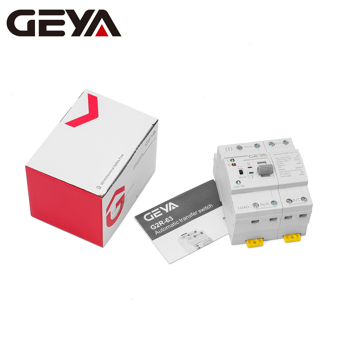 GEYA Mini Dual Power Automatic Transfer Switch Grid to Alternator 2P 63A 220V