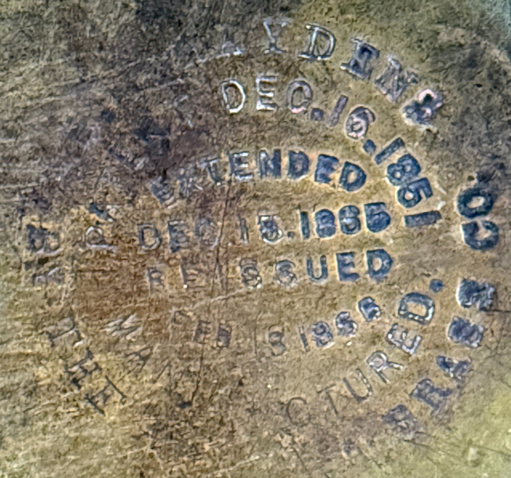 Antique HW Hayden Brass Bucket 1851 Patent Spun Brass Pail Iron Handle 1866