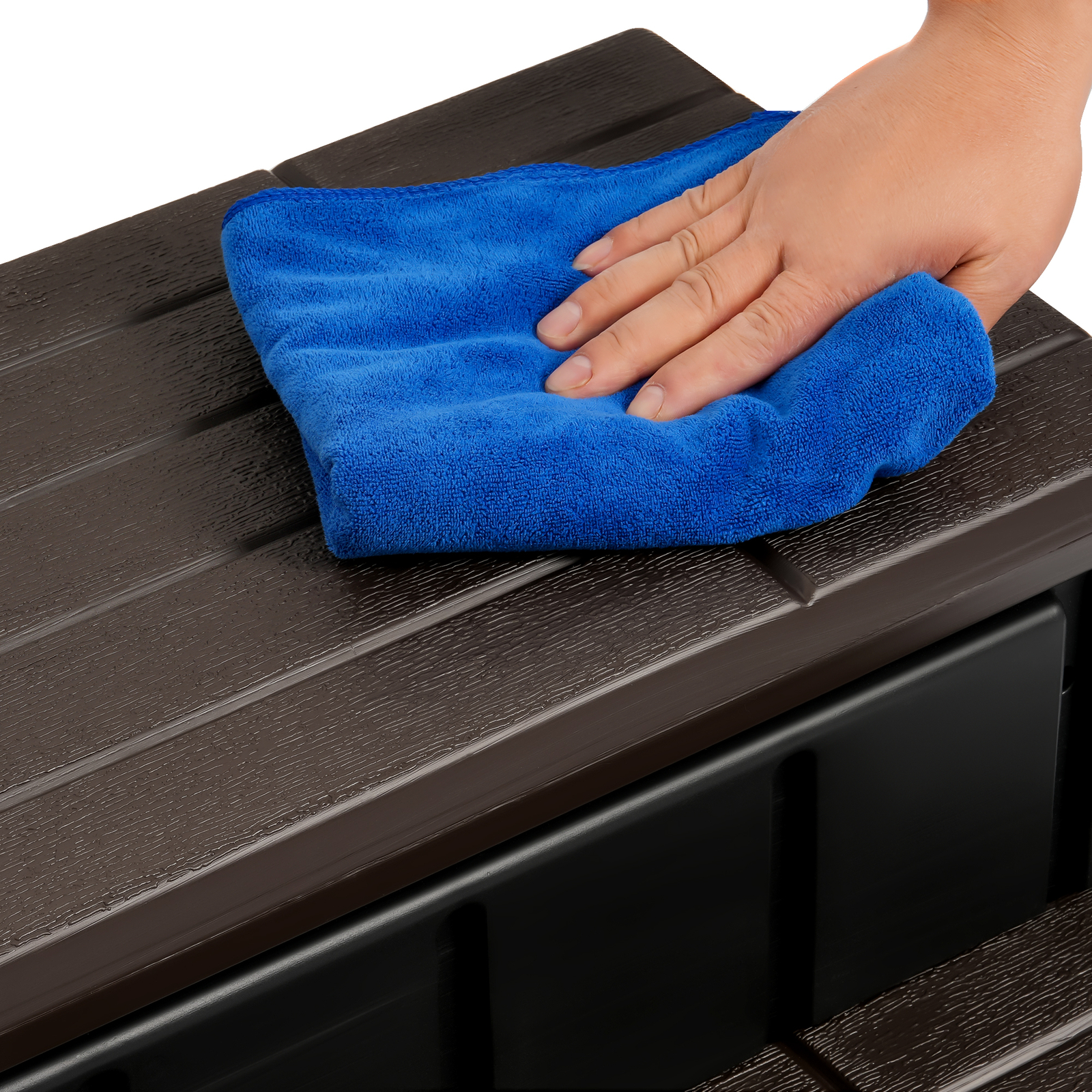 Brown+Black Universal 2 Slip-Resistant Spa & Hot Tub Step Outdoor with Storage