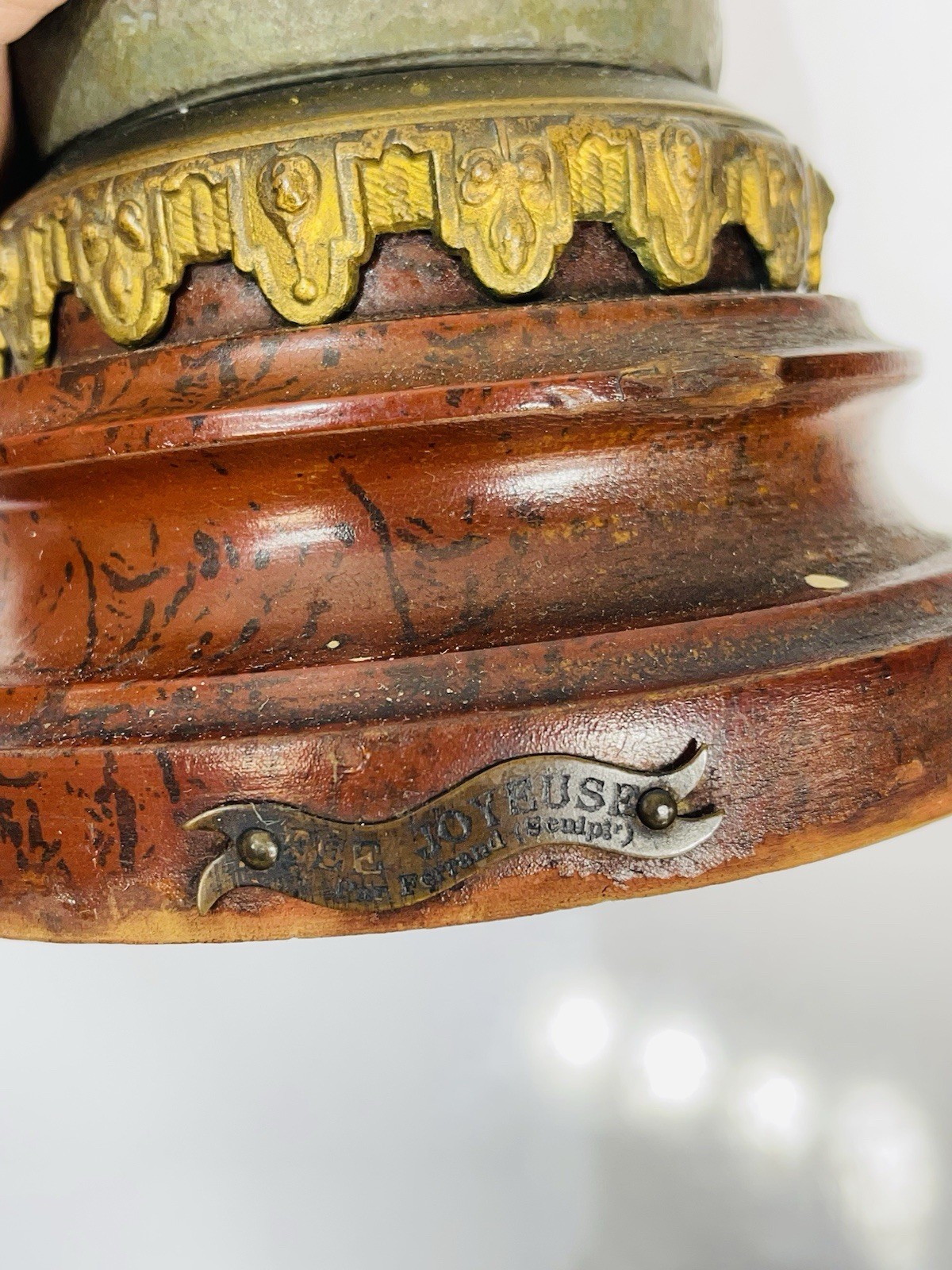 Vintage Par Ferrand Bronzed Spelter Musical dancing Lady Fee Joyeuse