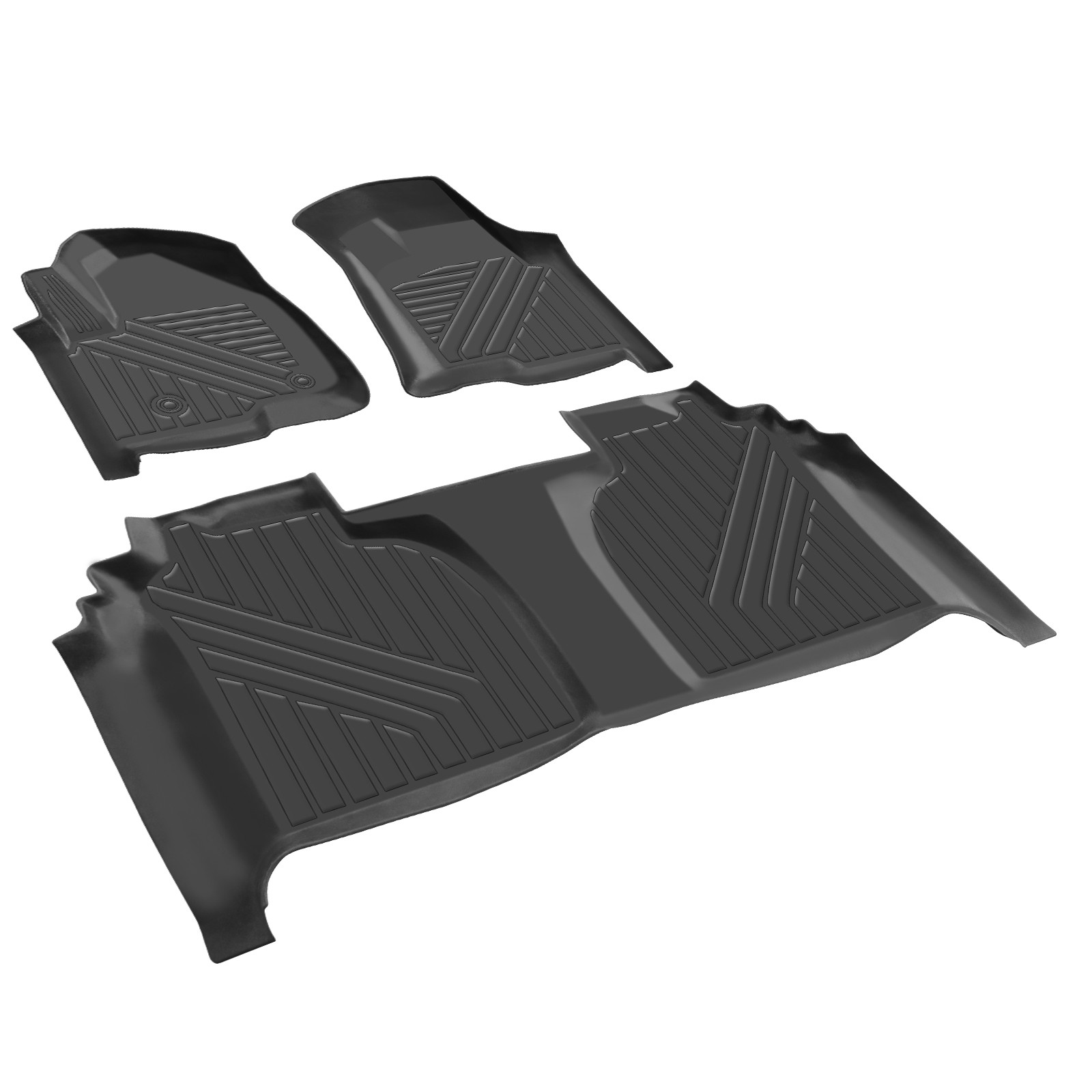 All Weather Floor Mats For 2019-2024 Chevrolet Silverado 1500 2500 HD Crew Cab