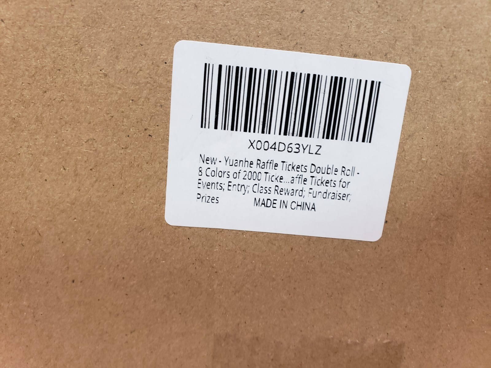 Yuanhe Carnival Double Raffle Tickets Roll 8 Colors of 2000 Tickets for Events