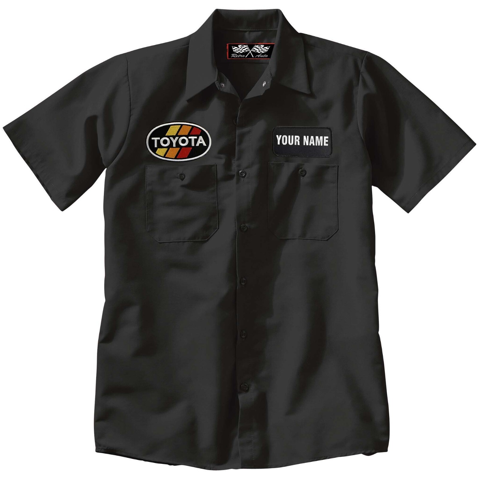 TOYOTA  Embroidered PATCH + Mechanic WORK SHIRT Auto + CUSTOM NAME Option
