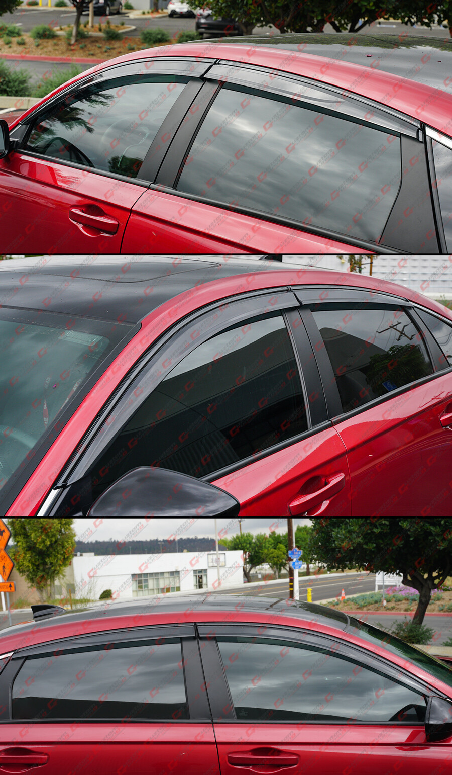 FOR 2018-2022 HONDA ACCORD CLIP-ON BLACK TRIM WINDOW VISOR RAIN GUARD DEFLECTOR