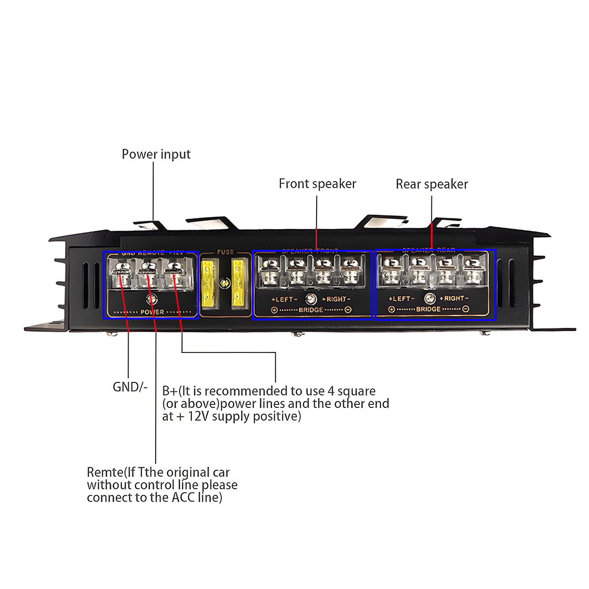 5800W Peak 4-Channel Car & Truck Stereo Audio Amplifier Power Amp System