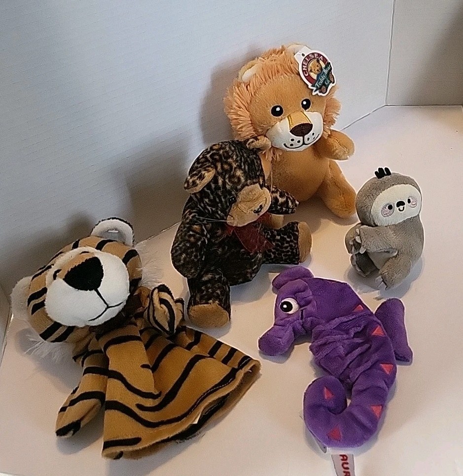 Plush Mixed Lot Of 5 Stuffed Animals