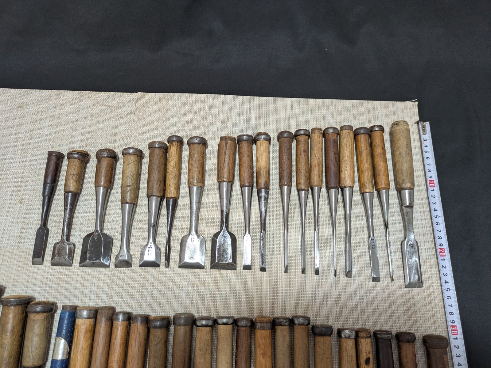 Japanese Chisel Nomi Carpenter Tool Set of 44 Hand Tool wood working R3376