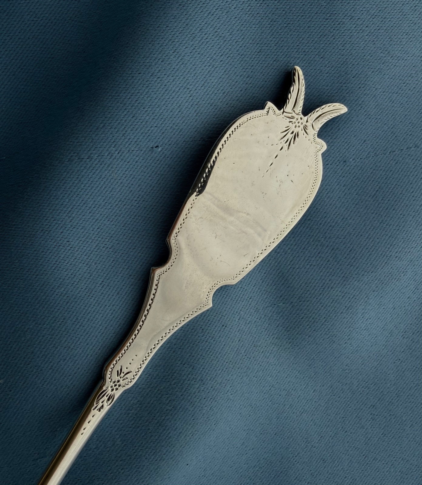 Albert Coles Coin Silver Soup Ladle Saxon Stag 12 Inches No Mono