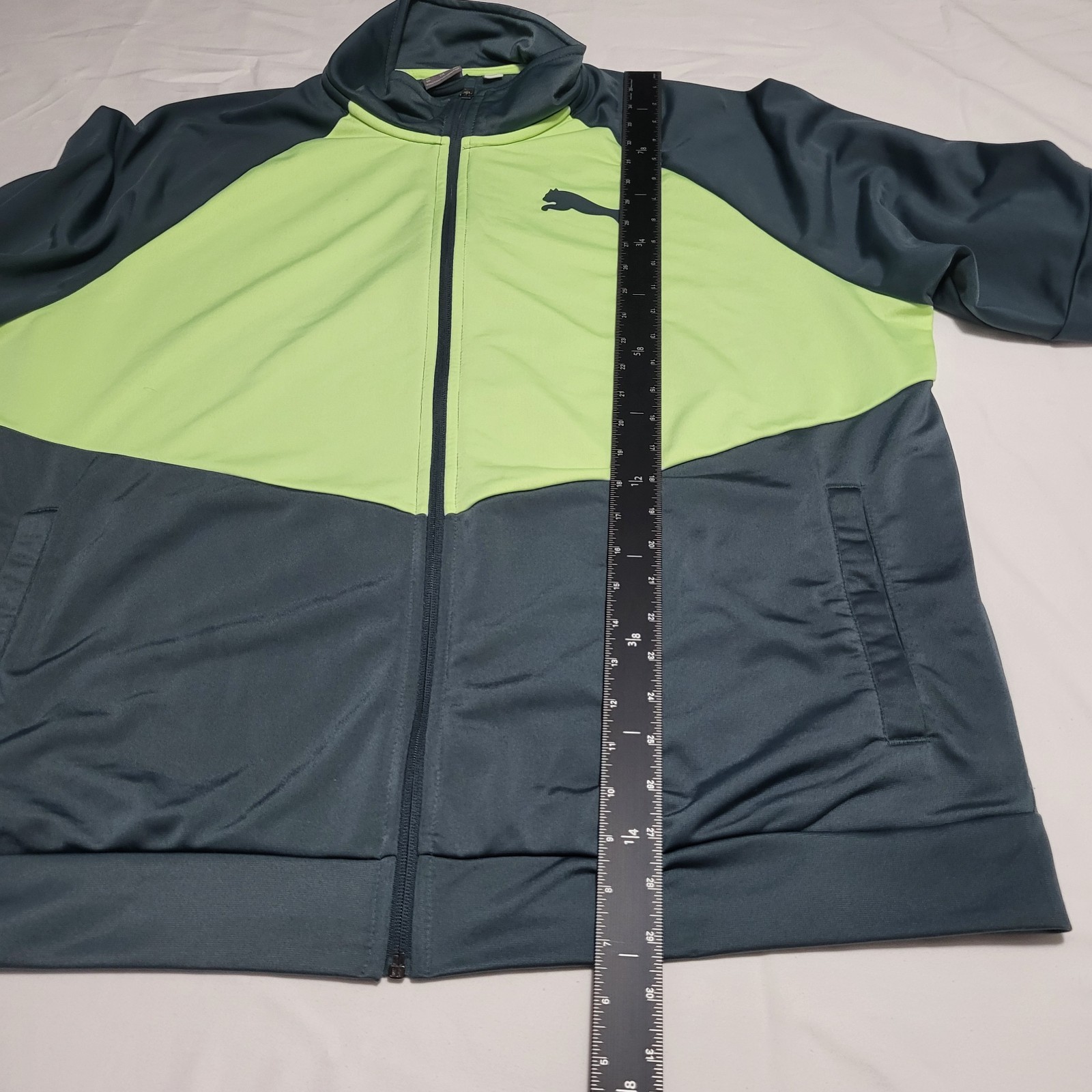 PUMA Colorblock Track Jacket Sweater Sport Retro Men's Full Zip Sz XXL