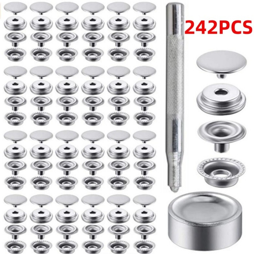 480X Snap Fastener Stainless Steel Boat Canvas Screw Press Stud Cover Button Kit