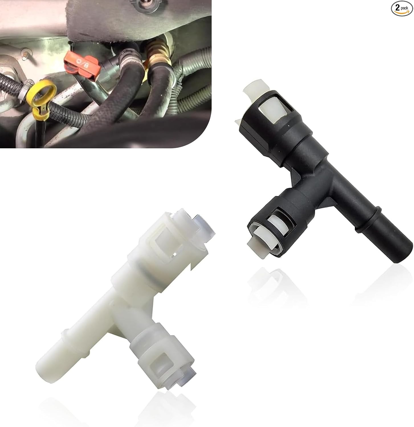 2 PCS Heater Core Hose Connector, Durable Plastic Material Hose Tee Connector, U